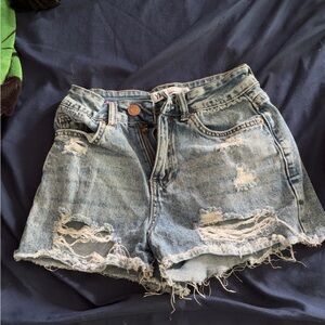 Distressed Denim Shorts